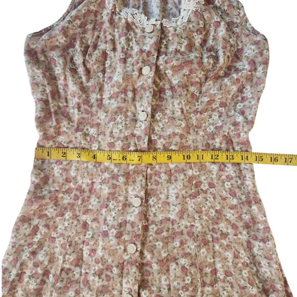 VTG Marnie West cottage core rustic coquette romantic floral maxi dress size 13 - Picture 6 of 8